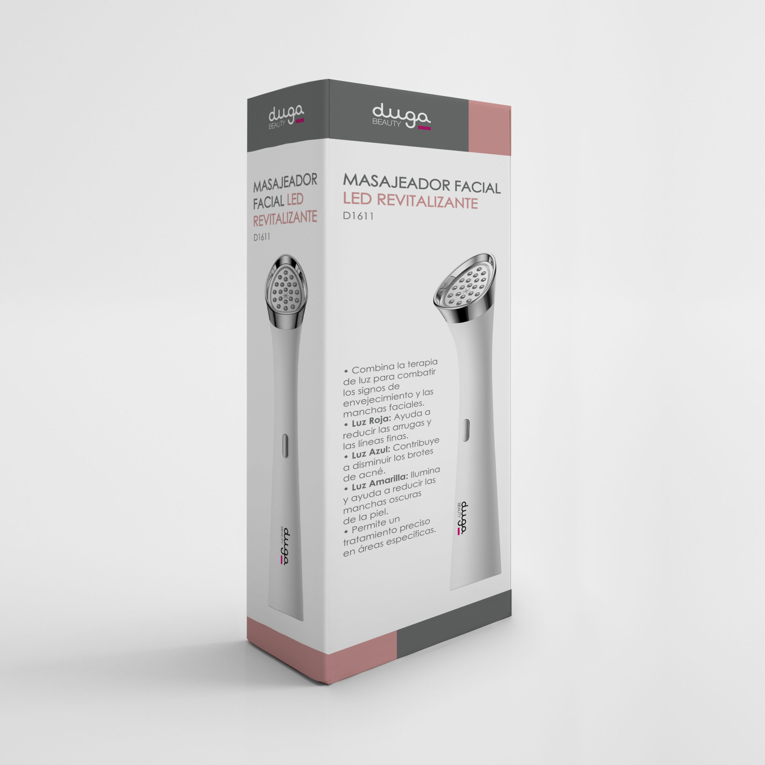 DUGA MASAJEADOR FACIAL LED REVITALIZANTE D1611 - Imagen 2
