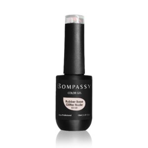 BOMPASSY RUBBER BASE GLITTER NUDE X15 B5148
