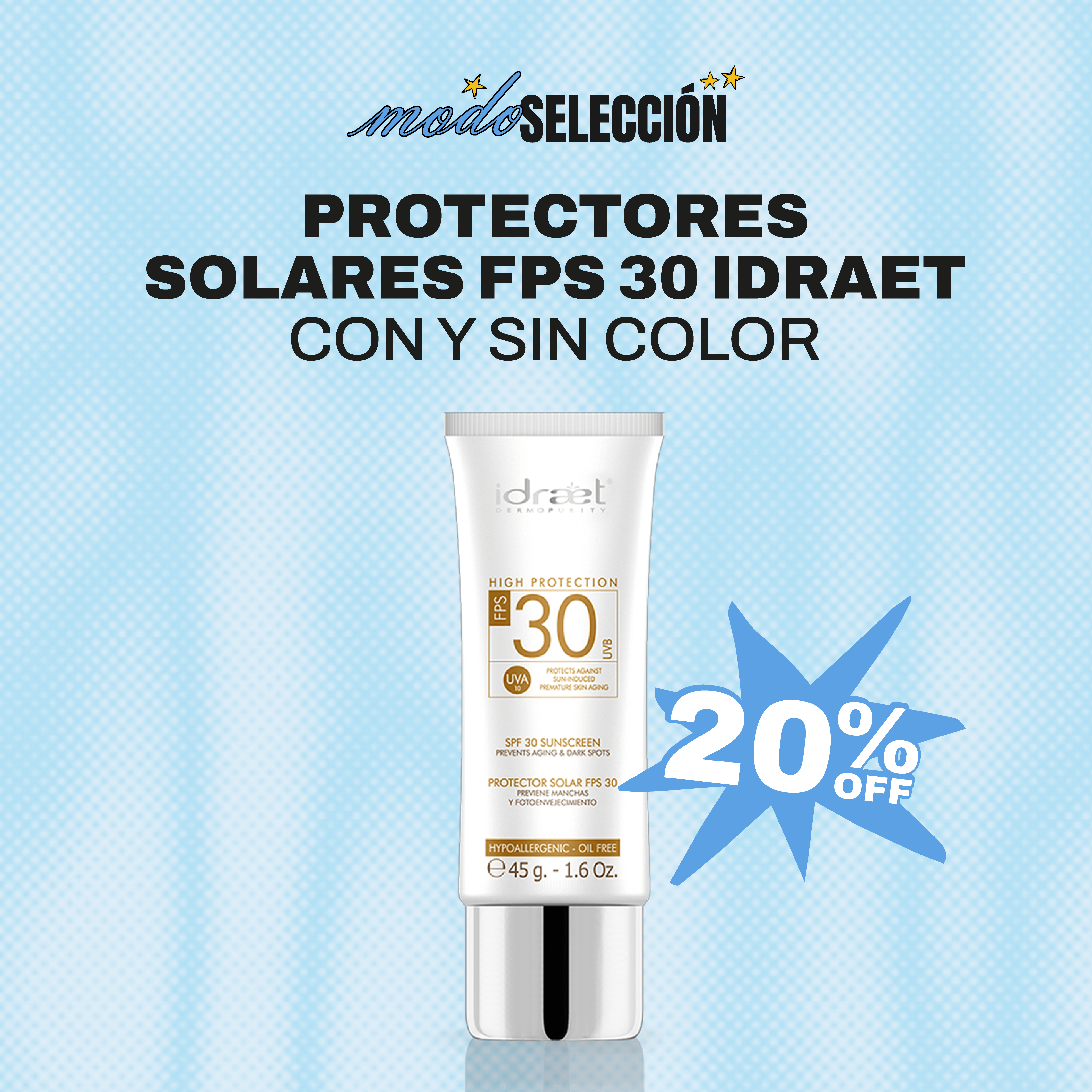 IDRAET PROTECCION SOLAR SPF30  CLARO-BEIGE 75 ml